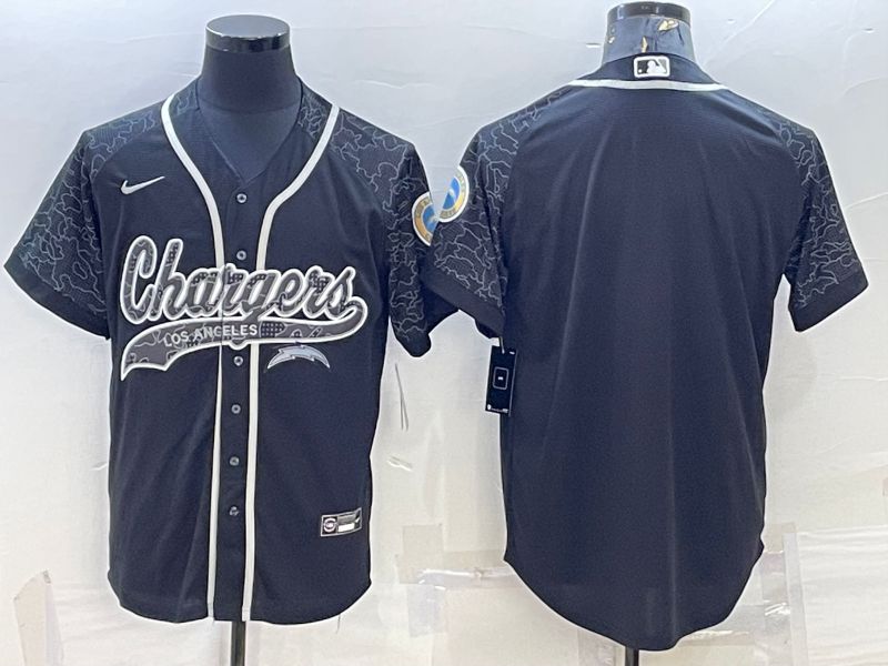 Men Los Angeles Chargers Blank Black Reflector 2022 Nike Co branded NFL Jersey->los angeles chargers->NFL Jersey